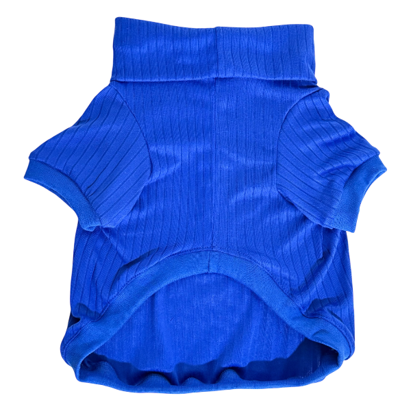 camisa para mascota cuello tortuga azul
