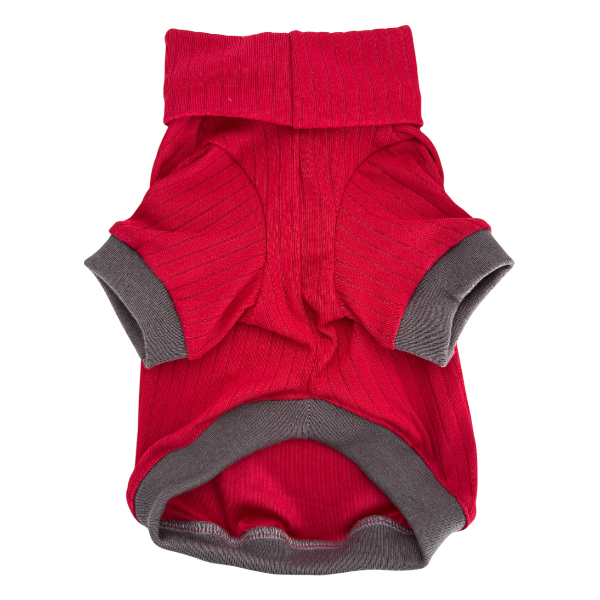 camisa o¿para mascota cuello tortuga rojo