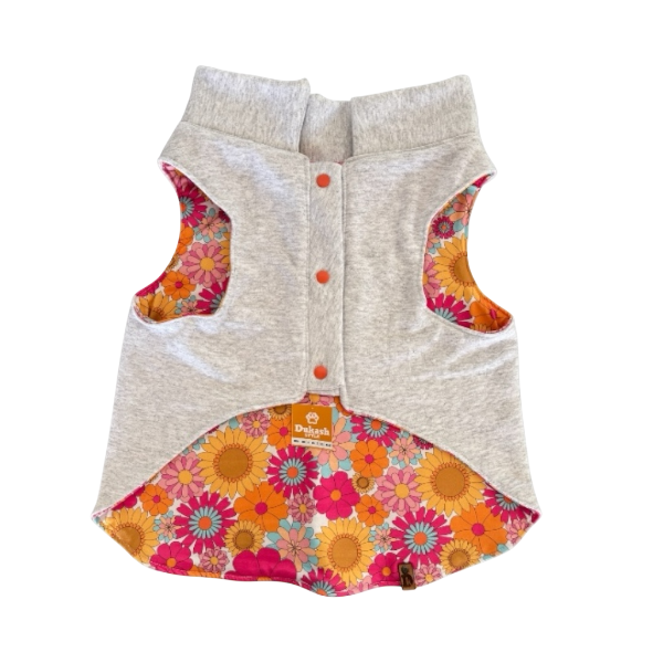 chaleco reversible de flores