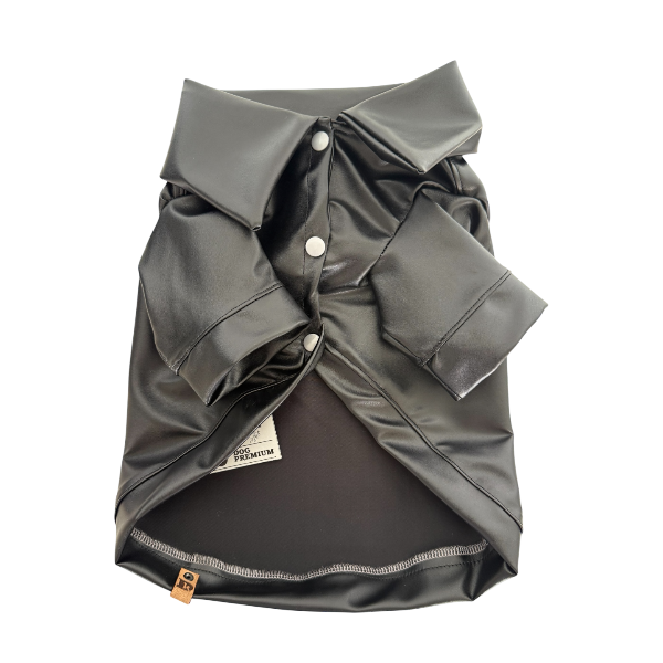 Jacket de cuerina negro para mascotas JACKET-00015 costa rica prendas para mascota